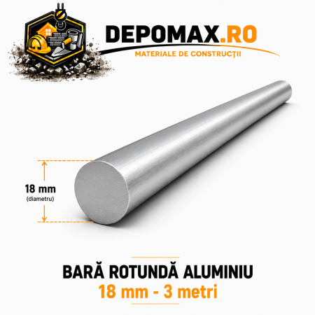 Bara rotunda aluminiu 18 mm, 3 metri, EN AW-6082
